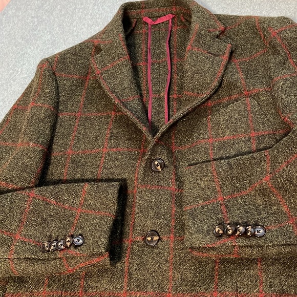 Devan Vincent Tweed Wool Sports Coat Jacket Blazer Medium Equestrian Safari Boho - Picture 12 of 13